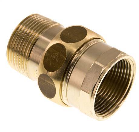 Rp 1 1/4'' x R 1 1/4'' F/M Brass Double Nipple 3-pieces with Conically sealing 16 Bar