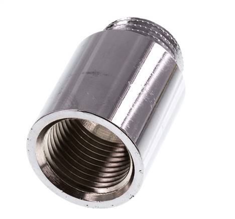 G 1/2'' F/M Chromium plated Brass Extension DIN 3523 - 30 mm