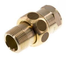 Rp 3/4'' x R 3/4'' F/M Brass Double Nipple 3-pieces with Flat sealing 16 Bar