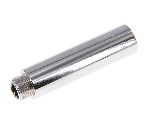 G 3/8'' F/M Chromium plated Brass Extension DIN 3523 - 80 mm