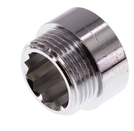 G 1'' F/M Chromium plated Brass Extension DIN 3523 - 15 mm