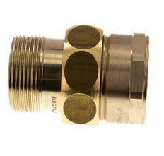 Rp 1 1/2'' x R 1 1/2'' F/M Brass Double Nipple 3-pieces with Flat sealing 16 Bar
