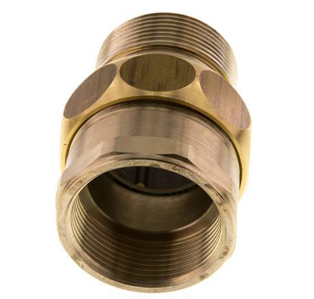 Rp 1 1/2'' x R 1 1/2'' F/M Brass Double Nipple 3-pieces with Flat sealing 16 Bar