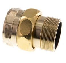 Rp 2'' x R 2'' F/M Brass Double Nipple 3-pieces with Flat sealing 16 Bar