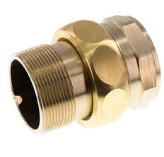 Rp 2'' x R 2'' F/M Brass Double Nipple 3-pieces with Flat sealing 16 Bar