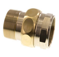 Rp 2'' x R 2'' F/M Brass Double Nipple 3-pieces with Flat sealing 16 Bar
