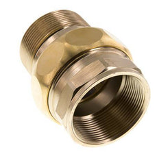 Rp 2'' x R 2'' F/M Brass Double Nipple 3-pieces with Flat sealing 16 Bar
