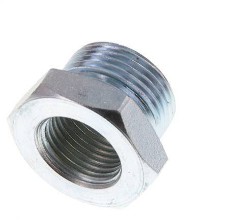 G 3/8'' x M22x1.5 F/M Zinc plated Steel Reducing Ring 250 Bar - Hydraulic