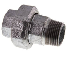 Rp 1'' x R 1'' F/M Zinc plated Cast iron Double Nipple 3-pieces with Flat sealing 25 Bar