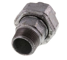 Rp 1'' x R 1'' F/M Zinc plated Cast iron Double Nipple 3-pieces with Flat sealing 25 Bar