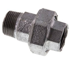 Rp 1'' x R 1'' F/M Zinc plated Cast iron Double Nipple 3-pieces with Flat sealing 25 Bar