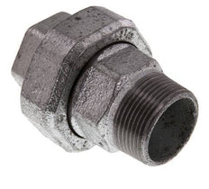 Rp 1 1/4'' x R 1 1/4'' F/M Zinc plated Cast iron Double Nipple 3-pieces with Conically sealing 25 Bar
