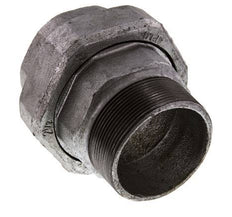 Rp 2 1/2'' x R 2 1/2'' F/M Zinc plated Cast iron Double Nipple 3-pieces with Conically sealing 25 Bar