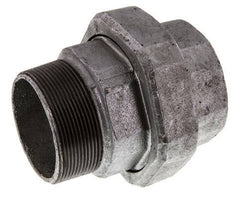 Rp 2 1/2'' x R 2 1/2'' F/M Zinc plated Cast iron Double Nipple 3-pieces with Conically sealing 25 Bar