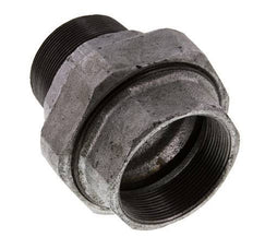 Rp 2 1/2'' x R 2 1/2'' F/M Zinc plated Cast iron Double Nipple 3-pieces with Conically sealing 25 Bar