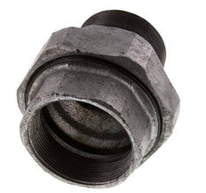 Rp 2 1/2'' x R 2 1/2'' F/M Zinc plated Cast iron Double Nipple 3-pieces with Conically sealing 25 Bar