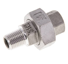 1/4'' NPT x 1/4'' NPT F/M Stainless steel Double Nipple 3-pieces with Conically sealing 16 Bar