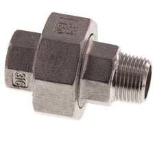 Rp 3/8'' x R 3/8'' F/M Stainless steel Double Nipple 3-pieces with Conically sealing 16 Bar