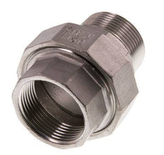 Rp 1 1/4'' x R 1 1/4'' F/M Stainless steel Double Nipple 3-pieces with Conically sealing 16 Bar