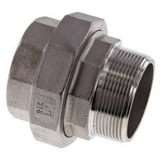 2'' NPT x 2'' NPT F/M Stainless steel Double Nipple 3-pieces with Conically sealing 16 Bar