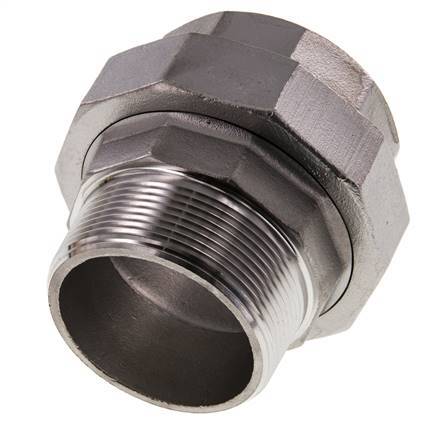 2'' NPT x 2'' NPT F/M Stainless steel Double Nipple 3-pieces with Conically sealing 16 Bar