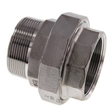2'' NPT x 2'' NPT F/M Stainless steel Double Nipple 3-pieces with Conically sealing 16 Bar