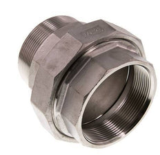 Rp 2 1/2'' x R 2 1/2'' F/M Stainless steel Double Nipple 3-pieces with Conically sealing 16 Bar