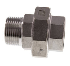 Rp 1'' x R 1'' F/M Stainless steel Double Nipple 3-pieces with Flat sealing 16 Bar