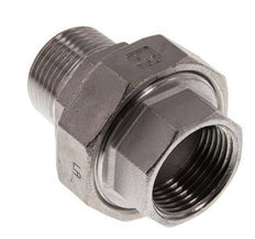 Rp 1'' x R 1'' F/M Stainless steel Double Nipple 3-pieces with Flat sealing 16 Bar