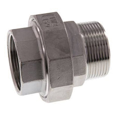 Rp 1 1/2'' x R 1 1/2'' F/M Stainless steel Double Nipple 3-pieces with Flat sealing 16 Bar