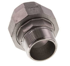 Rp 1 1/4'' x R 1 1/4'' F/M Stainless steel Double Nipple 3-pieces with Flat sealing 16 Bar