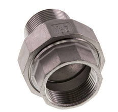 Rp 1 1/4'' x R 1 1/4'' F/M Stainless steel Double Nipple 3-pieces with Flat sealing 16 Bar
