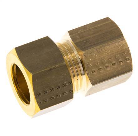 G 3/8'' x 15mm Brass Straight Compression Fitting 82 Bar DIN EN 1254-2