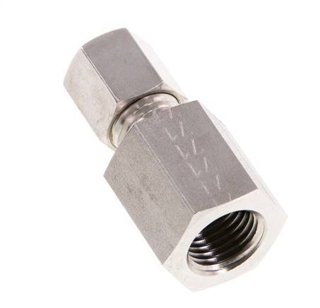 G 1/4'' x 6L Stainless steel Straight Compression Fitting 315 Bar DIN 2353