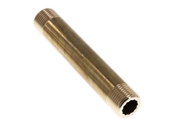 G 1/2'' Brass Double Pipe Nipple 16 Bar DIN 2982 - 120mm