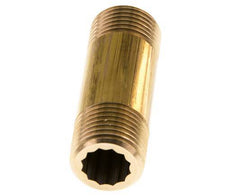 G 1/2'' Brass Double Pipe Nipple 16 Bar DIN 2982 - 60mm