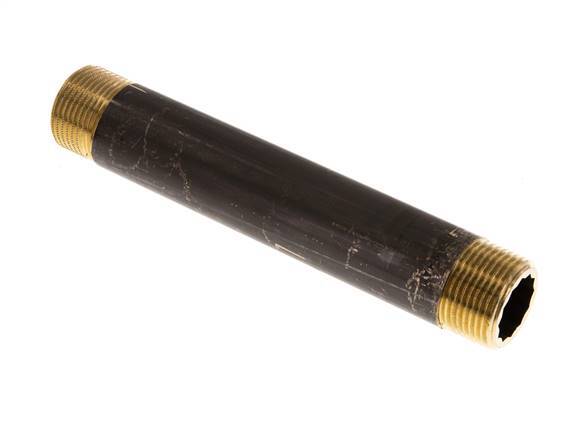 G 3/4'' Brass Double Pipe Nipple 16 Bar DIN 2982 - 150mm