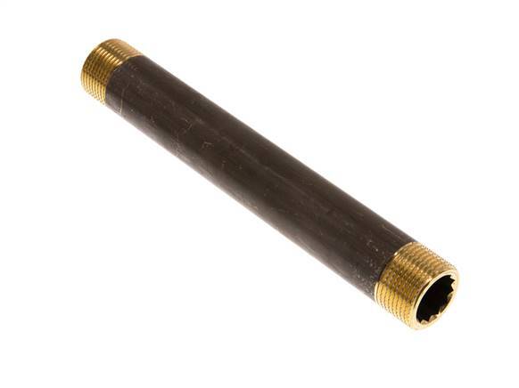 G 3/4'' Brass Double Pipe Nipple 16 Bar DIN 2982 - 180mm