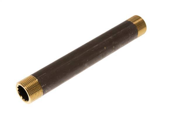 G 3/4'' Brass Double Pipe Nipple 16 Bar DIN 2982 - 180mm