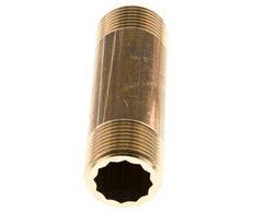G 3/4'' Brass Double Pipe Nipple 16 Bar DIN 2982 - 80mm