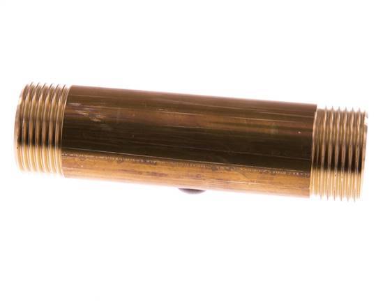 G 1'' Brass Double Pipe Nipple 16 Bar DIN 2982 - 120mm