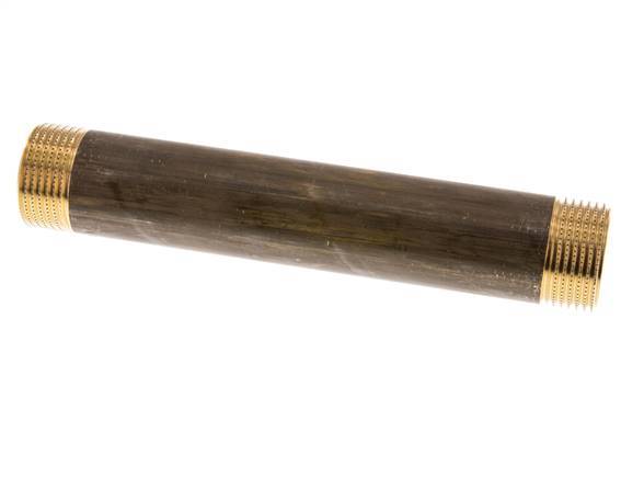 G 1'' Brass Double Pipe Nipple 16 Bar DIN 2982 - 180mm