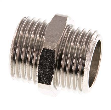 G 1/2'' Nickel plated Brass Double Nipple 16 Bar [2 Pieces]