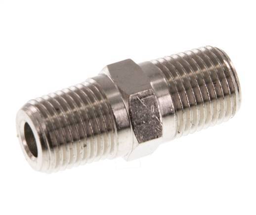 1/8'' NPT x R 1/8'' Nickel plated Brass Double Nipple 60 Bar