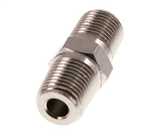 1/8'' NPT x R 1/8'' Nickel plated Brass Double Nipple 60 Bar