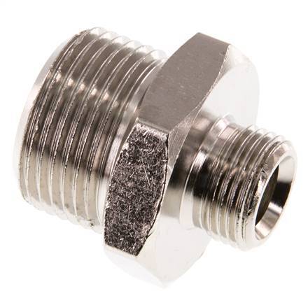 G 3/4'' x G 3/8'' Nickel plated Brass Double Nipple 16 Bar
