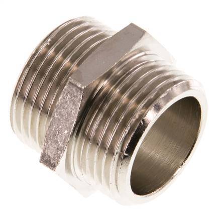 G 3/4'' Nickel plated Brass Double Nipple 16 Bar
