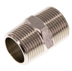 R 3/4'' Nickel plated Brass Double Nipple 16 Bar