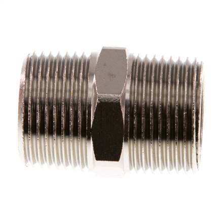 R 3/4'' Nickel plated Brass Double Nipple 16 Bar