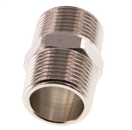 R 3/4'' Nickel plated Brass Double Nipple 16 Bar